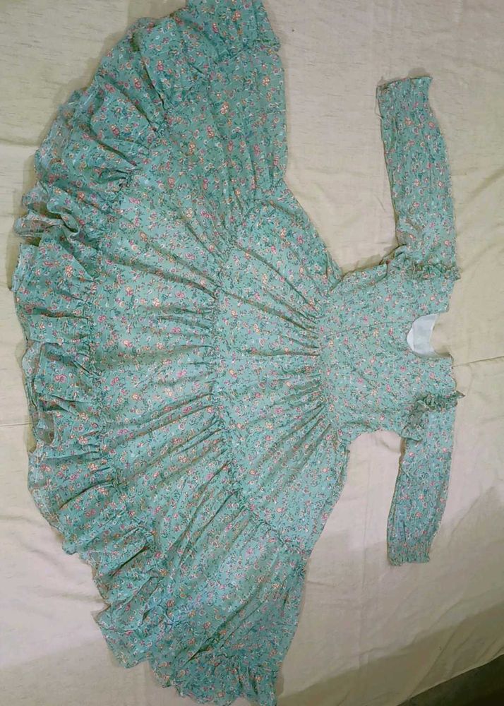 High Flared Printed Frock