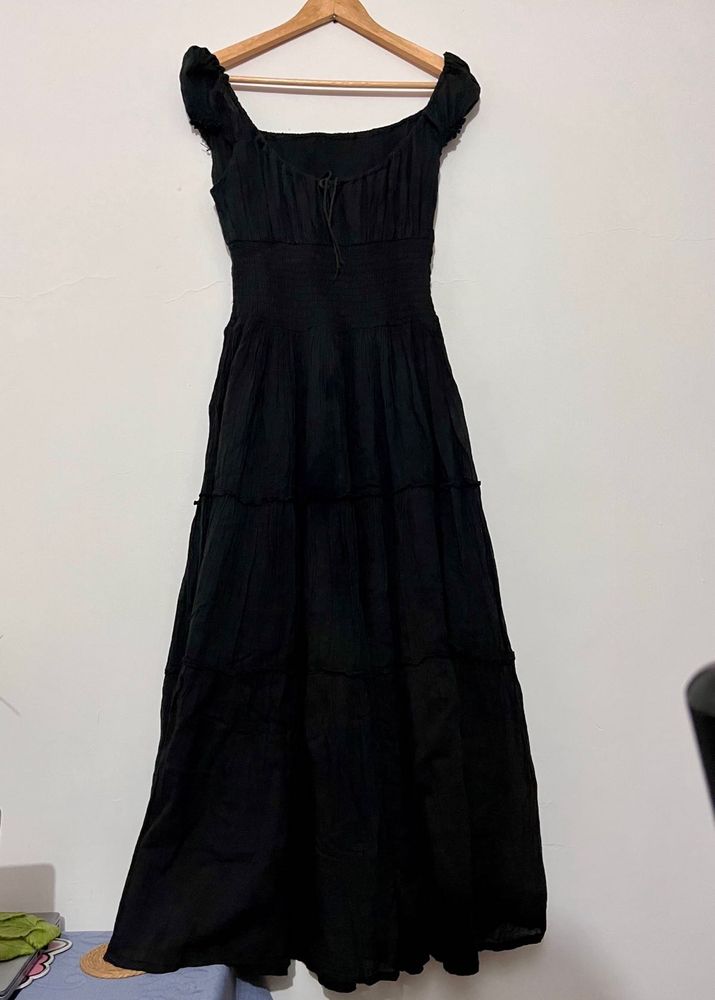 Black Tiered Maxi Dress