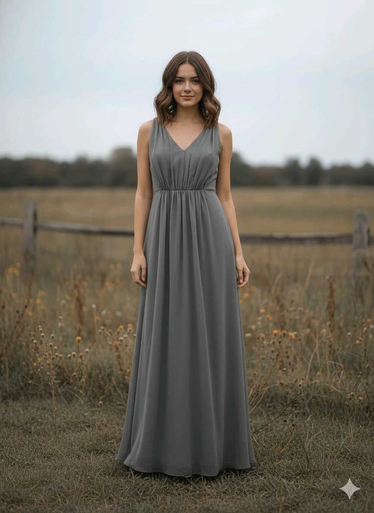 Elegant Gray Maxi Dress