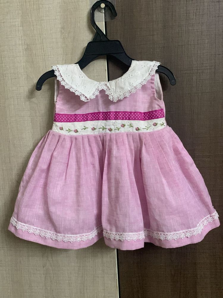 Cute Dress With Lace Detailing And Embroidery