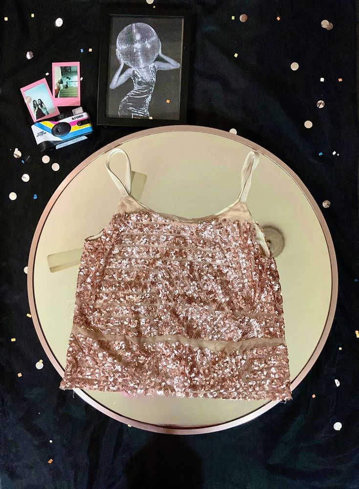 Baby pink Strappy Sequin Top!✨