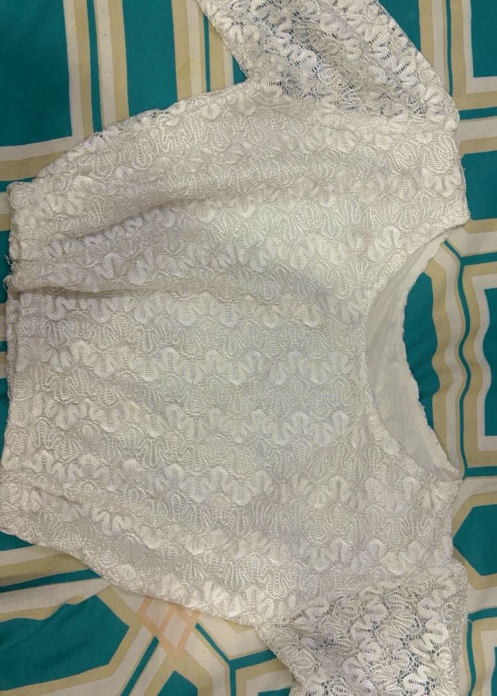 White Net Cute Top