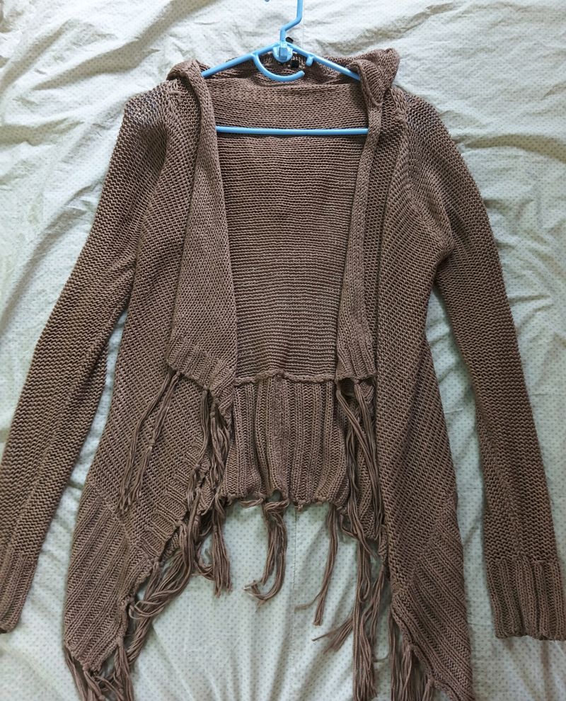Brown Crochet Type Shrug