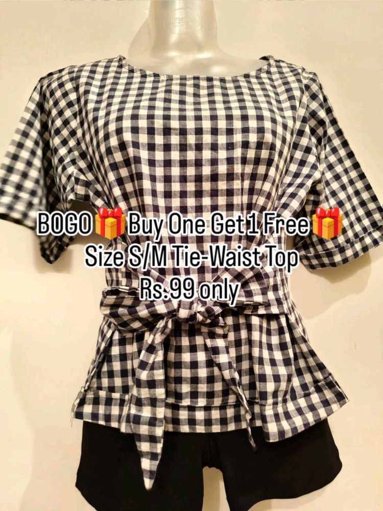 BOGO🎁Buy One Get 1 Free🎁Size S/M Tie-Waist Top