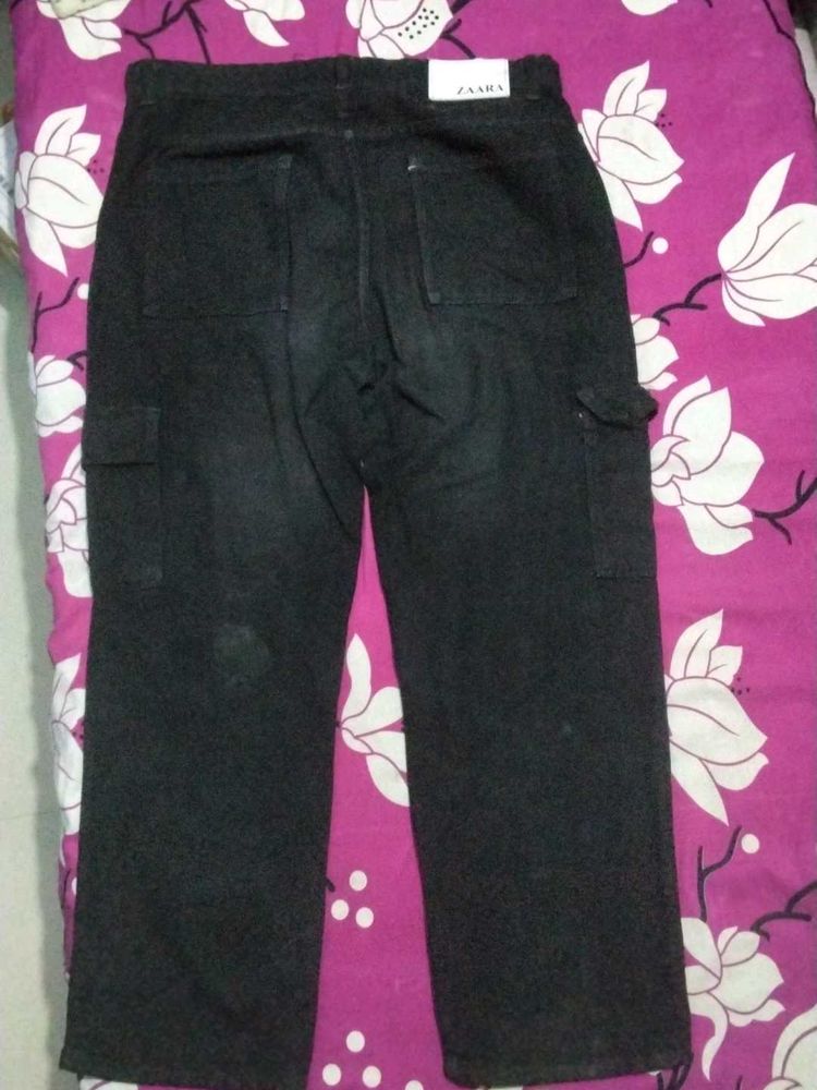 Zara Black boyfriend denim (used twice)