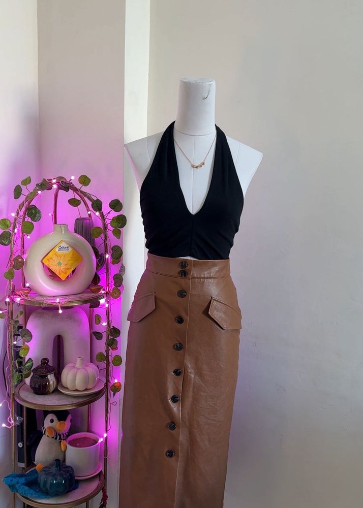 Faux Leather Skirt