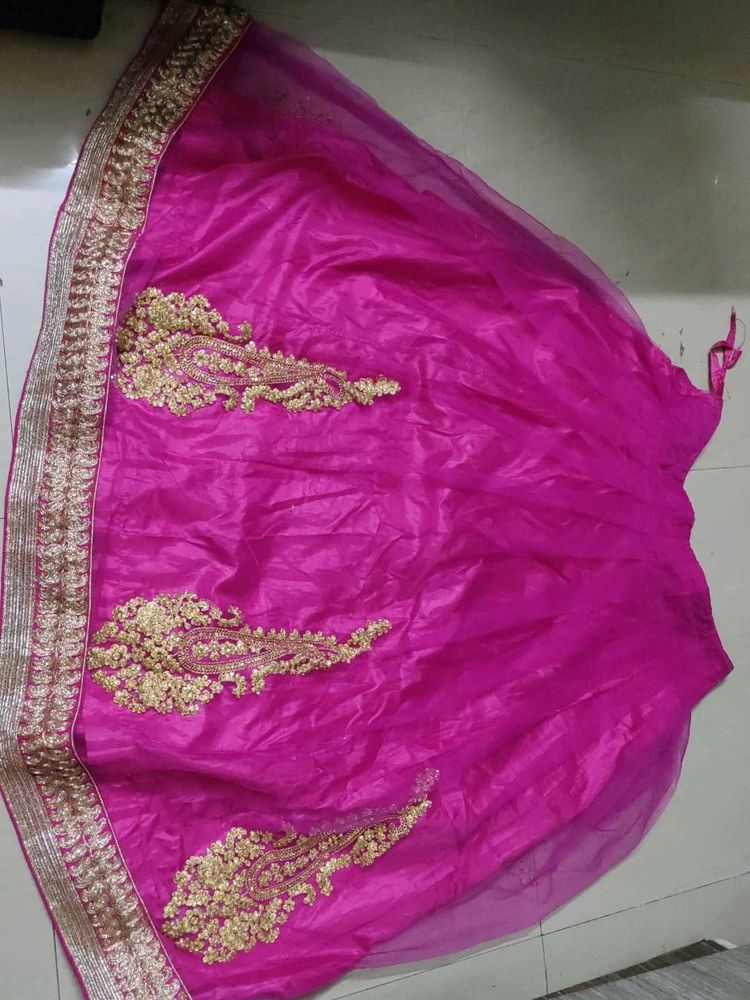 Pink Colour Lehenga Choli Without Dupatta