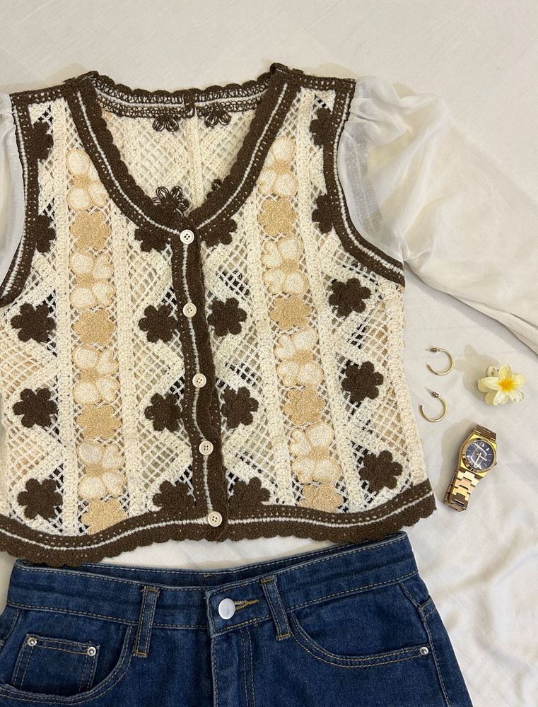Brown Knitted Top
