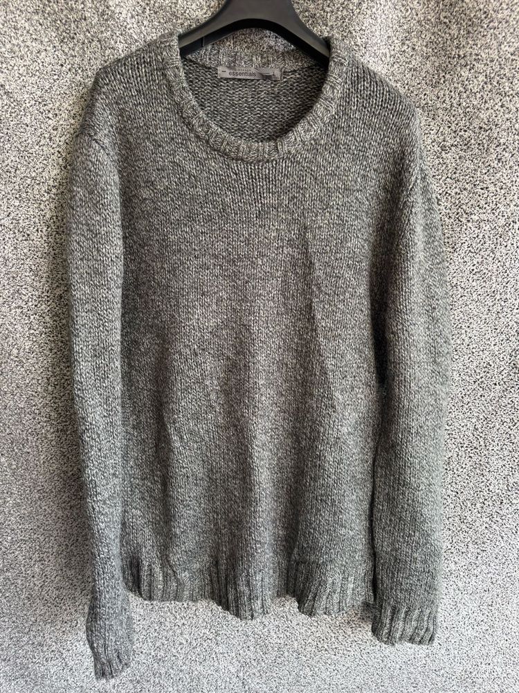 Gray Knit Pullover Sweater