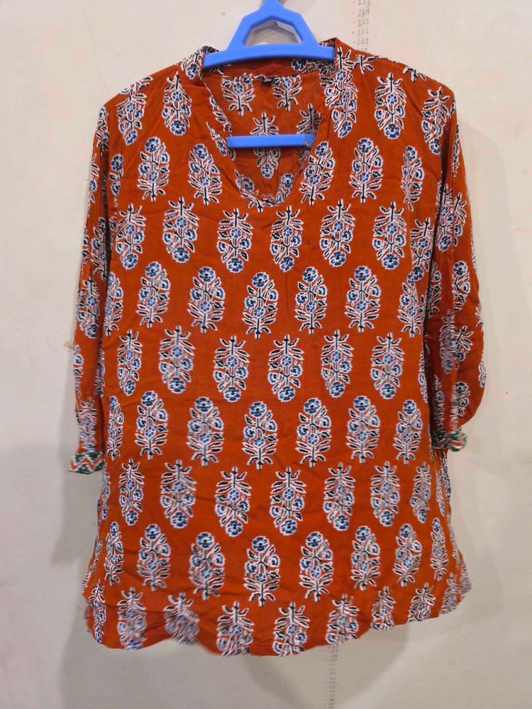 Orange shirt kurti
