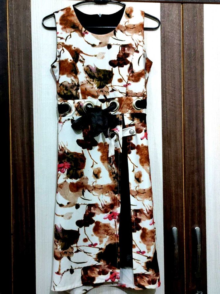 Multicolour In White Dress For Women