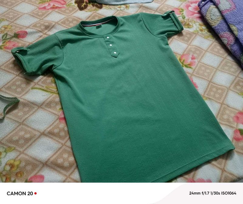 Green Henley Shirt - Casual Style
