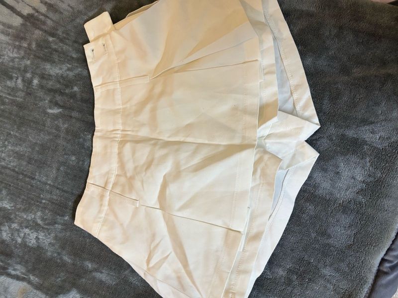 White Pleated Shorts