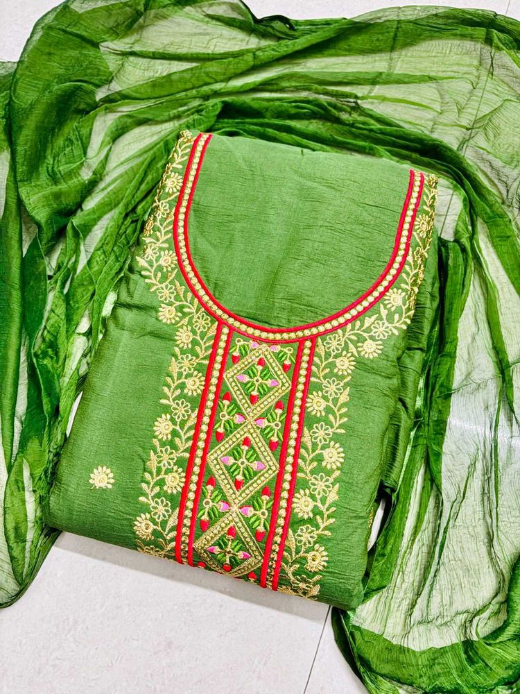 Green Embroidered Salwar Kameez
