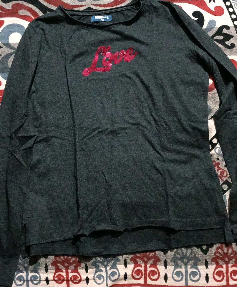 Love Graphic Long Sleeve Top, College Clothes