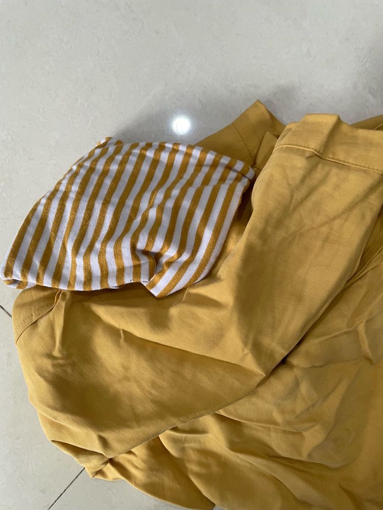 Outfit Combo Mustard Yellow Skirt With Free Top