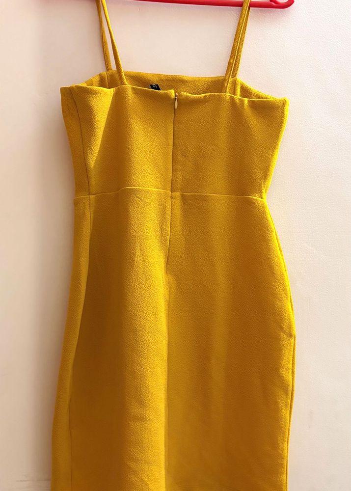Mustard Mini Bodycon Dress