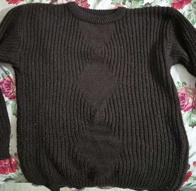 Warm Brown Knit Pullover