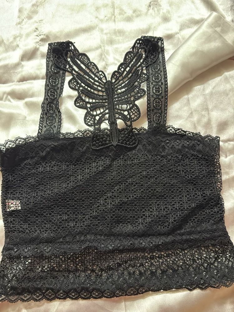 Lace Butterfly Bralette Top