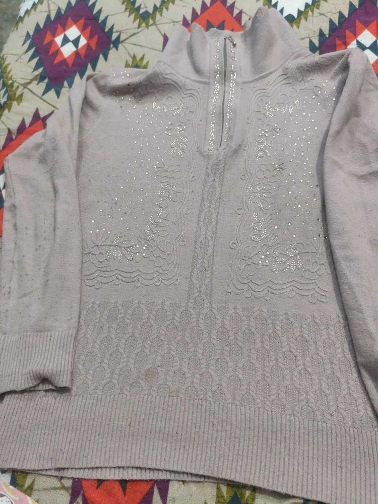 Embellished Knit Sweater