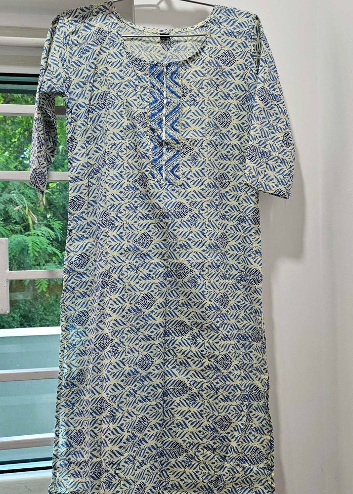 Printed Blue Kurta Set