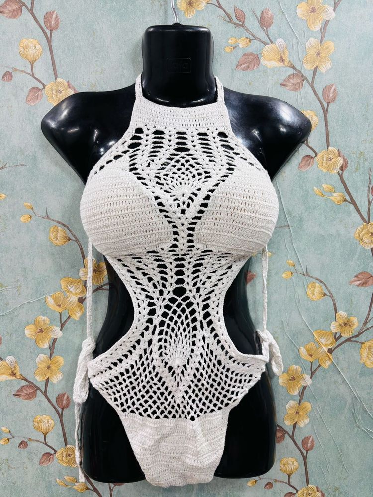 White Crochet Bodysuit