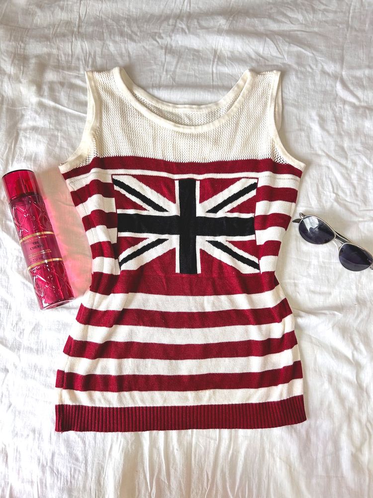 Imported Union Jack Knit Top
