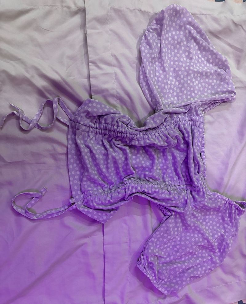 🎀Lavender Mesh Top.SIZE-28-34.NOT WORN EVEN ONCE