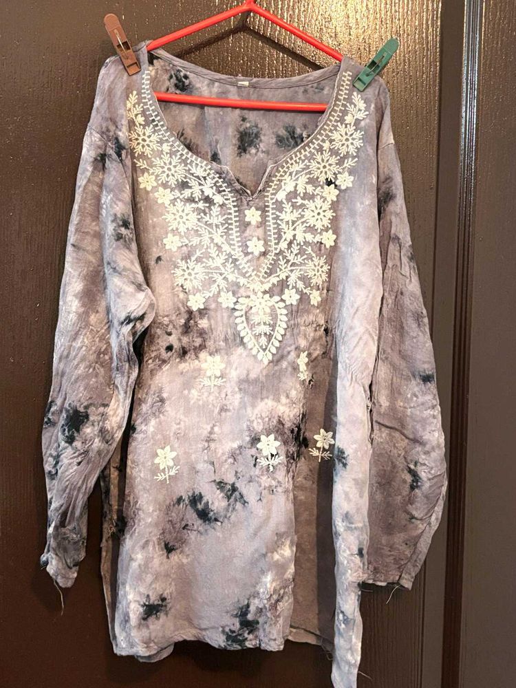 Tie-Dye Tunic with Embroidery