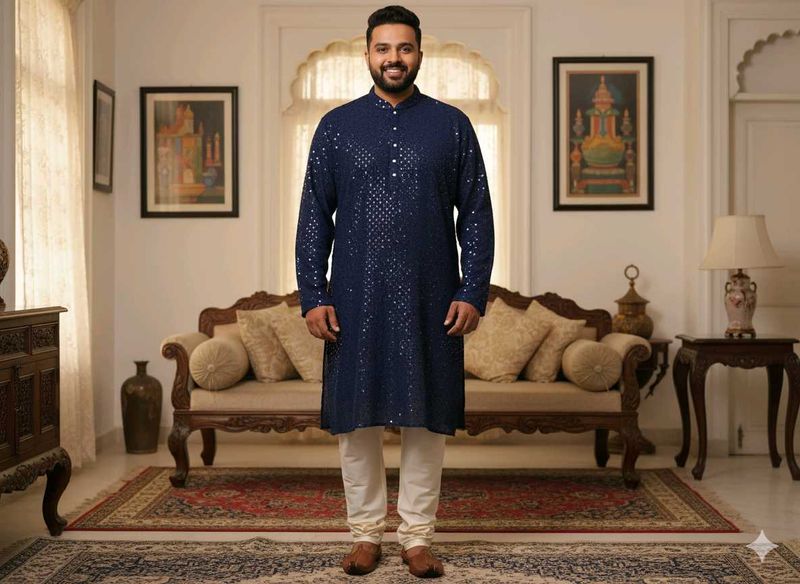 Stylish Blue Kurta