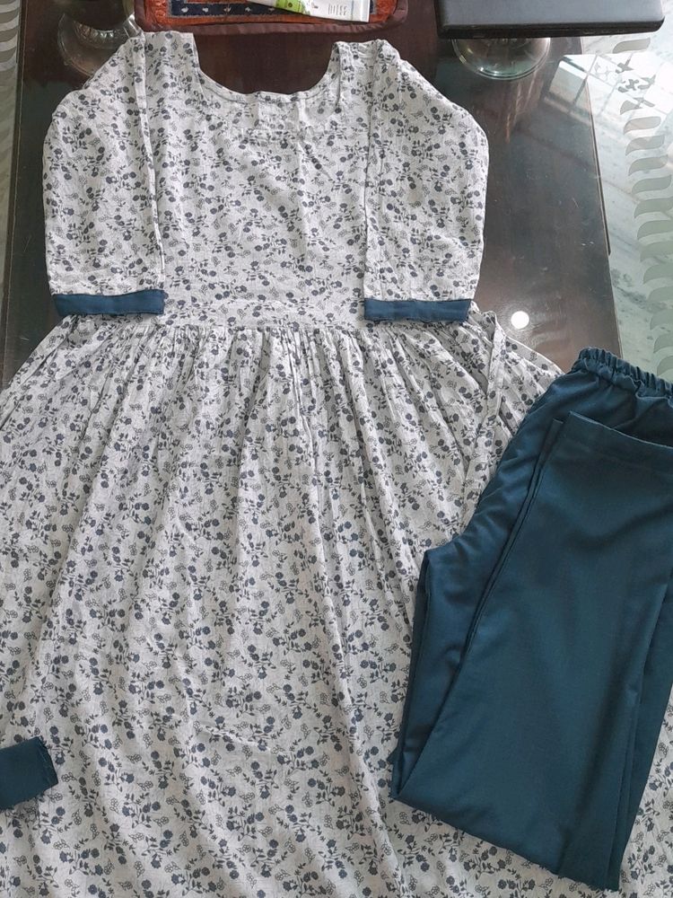 BEAUTIFUL SUIT SET OF FROCK WITH PLAZZO