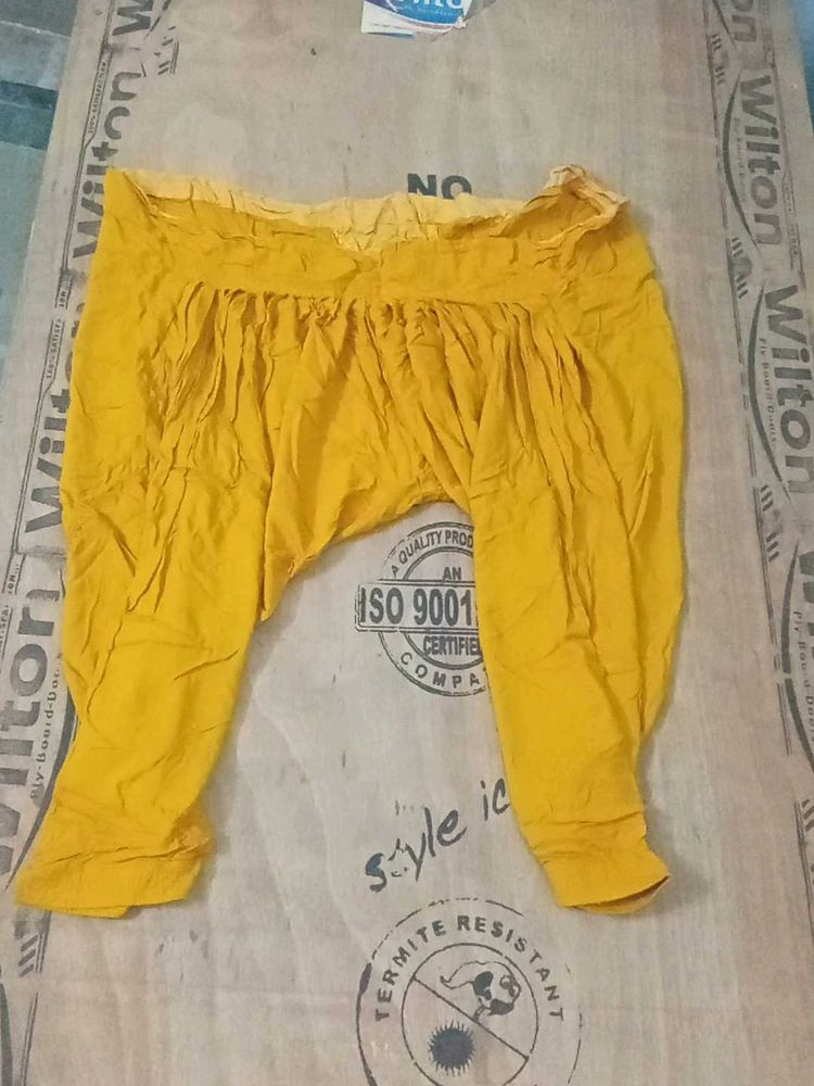 Golden Yellow Linen Shalwar Salwar