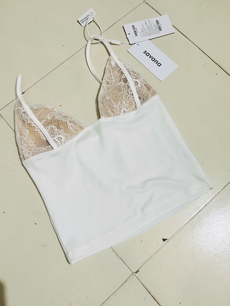Size XS Savana White Lace Cami Top