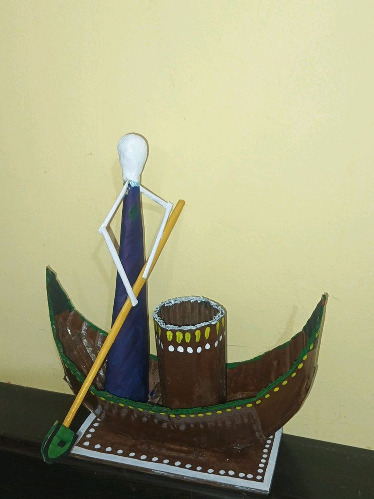 Hand Craft Boat⛵ And Pen Stand