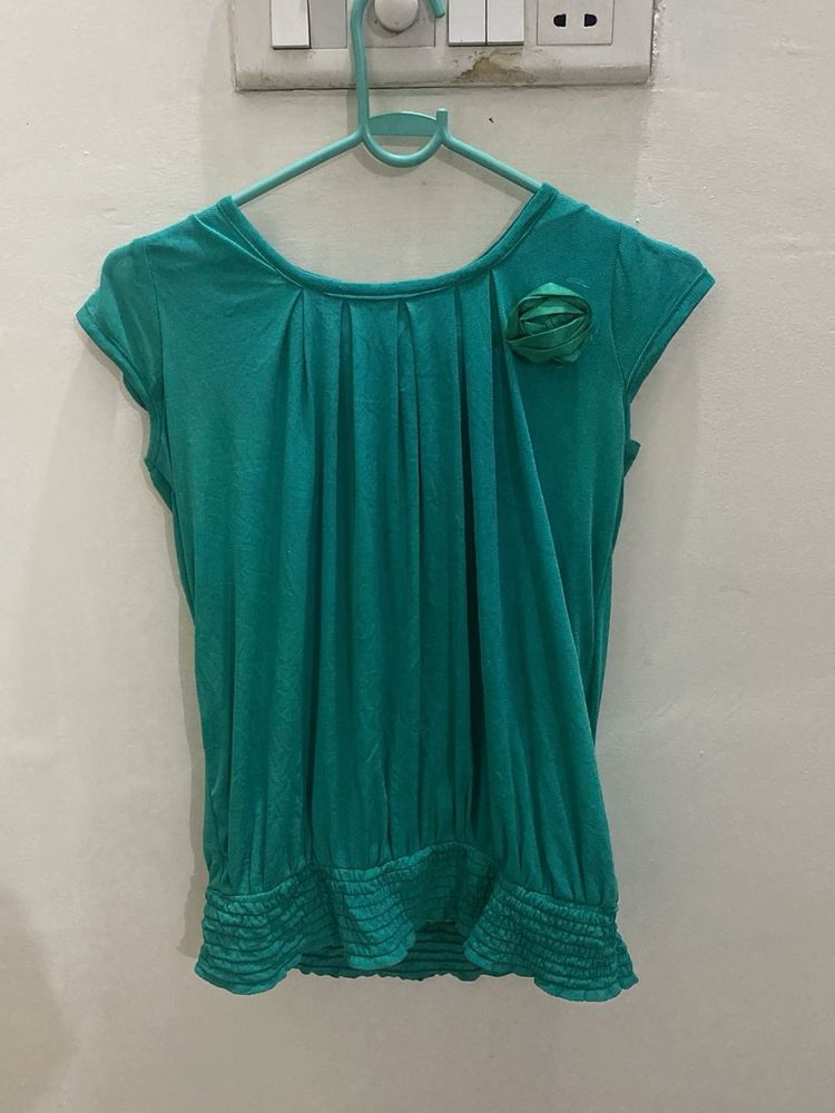 Green Cap Sleeve Top
