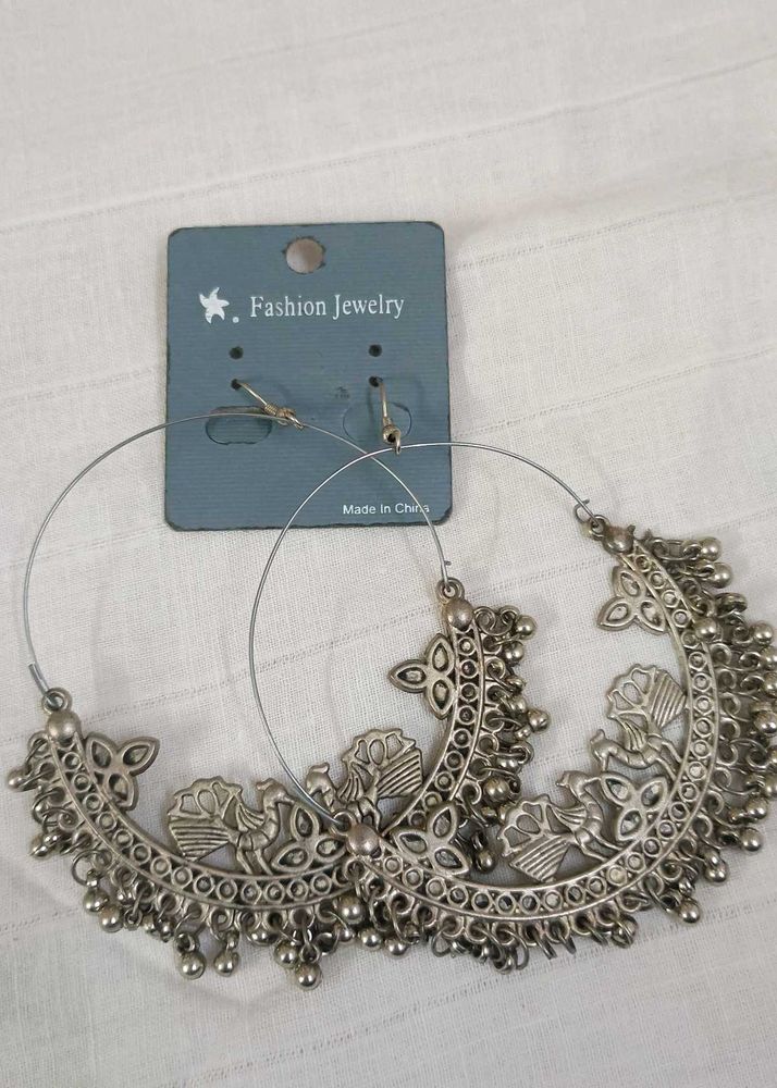 OXIDISED ETHNIC SILVER CHAANDBALIS