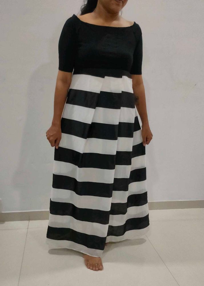 Black &amp; White Striped Dress