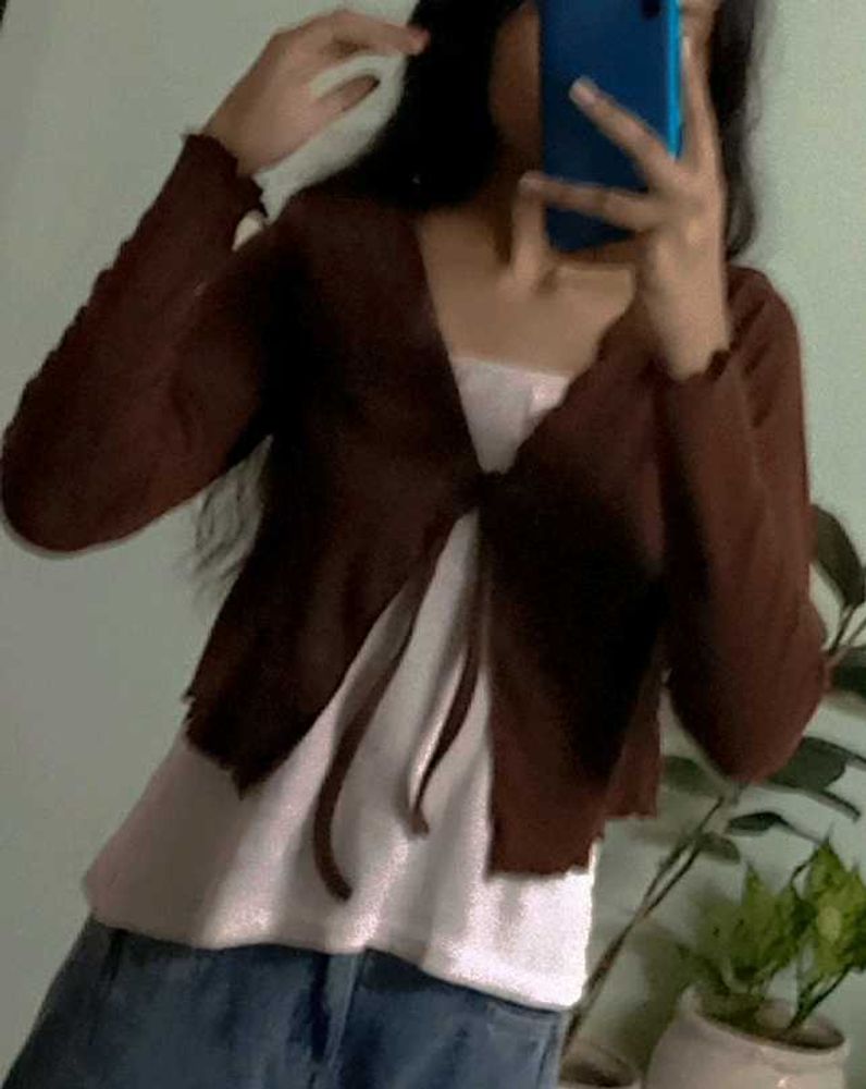 Cute Brown tie up top