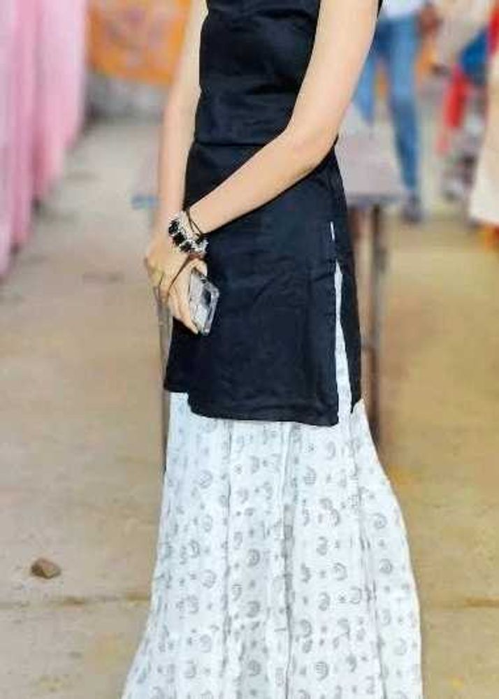 White Printed Ethnic Skirt