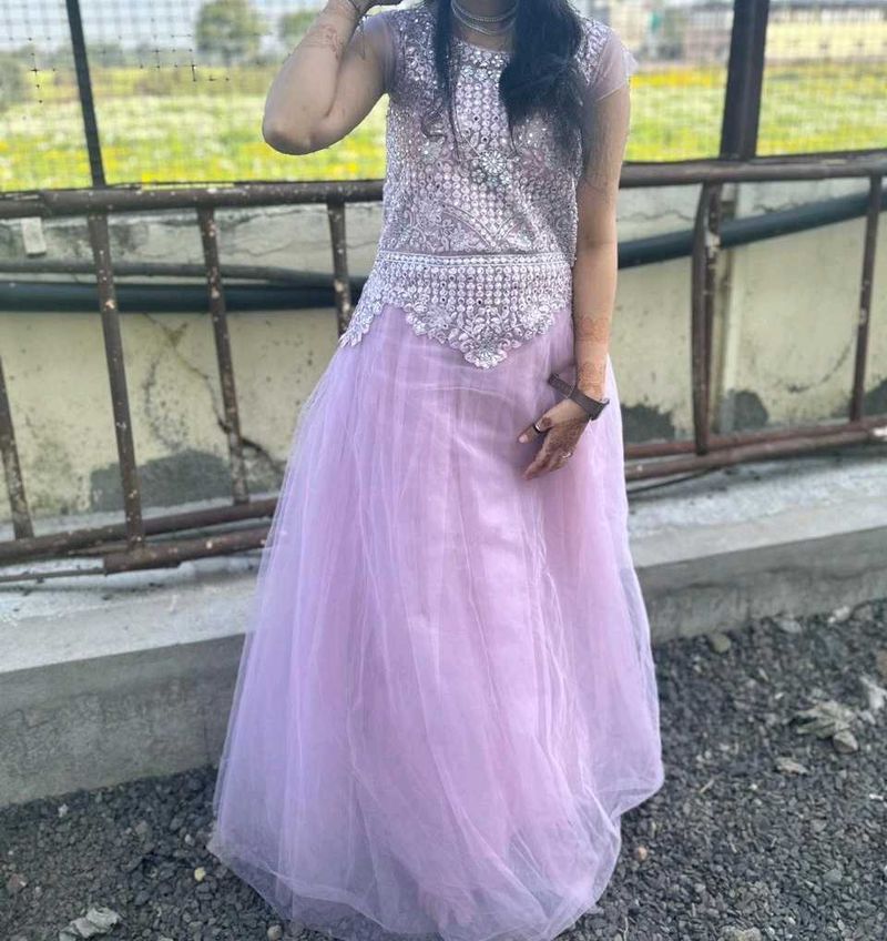 Elegant Lavender Embellished Gown