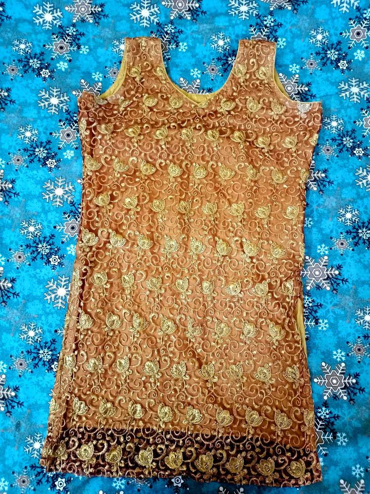 Golden Vintage Custom Tailored Lace Kurta