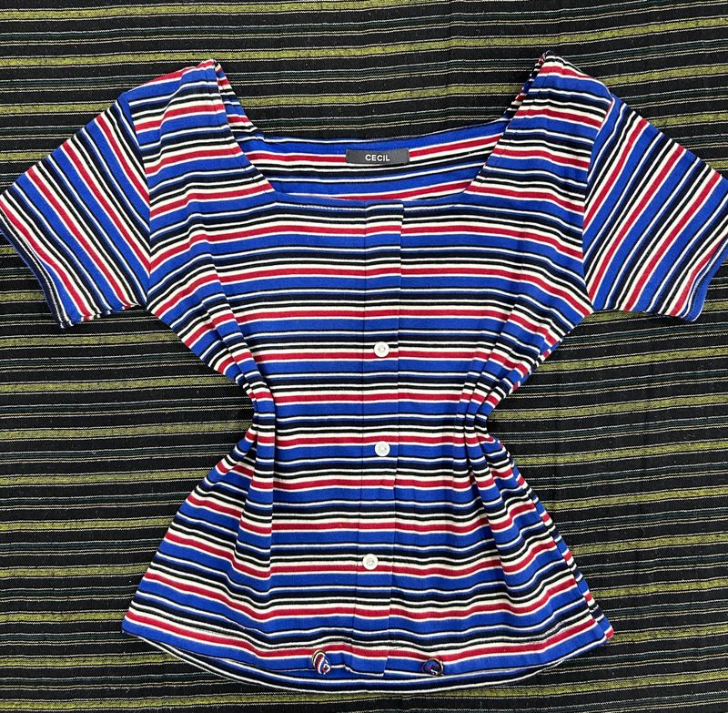 Navy Blue Crop Top