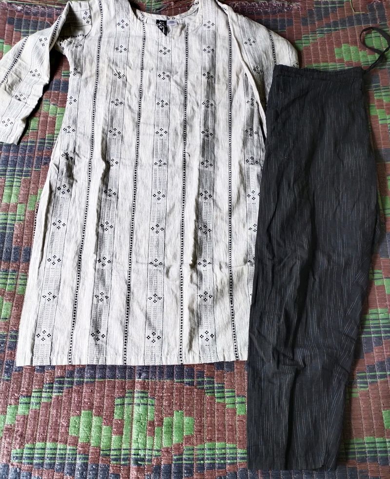 Khadi Cotton Kurti Pant Set