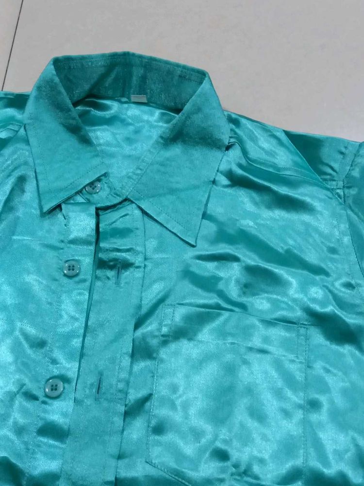 Teal Button-Down Shirt