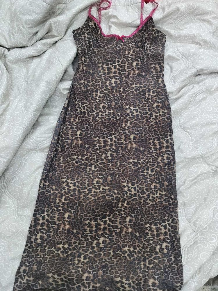 leopard print Y2K dress