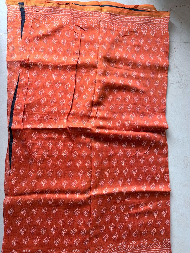 Orange Printed Dupatta