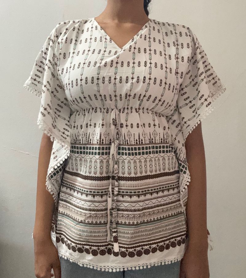 Block Print Kaftan Short Kurta