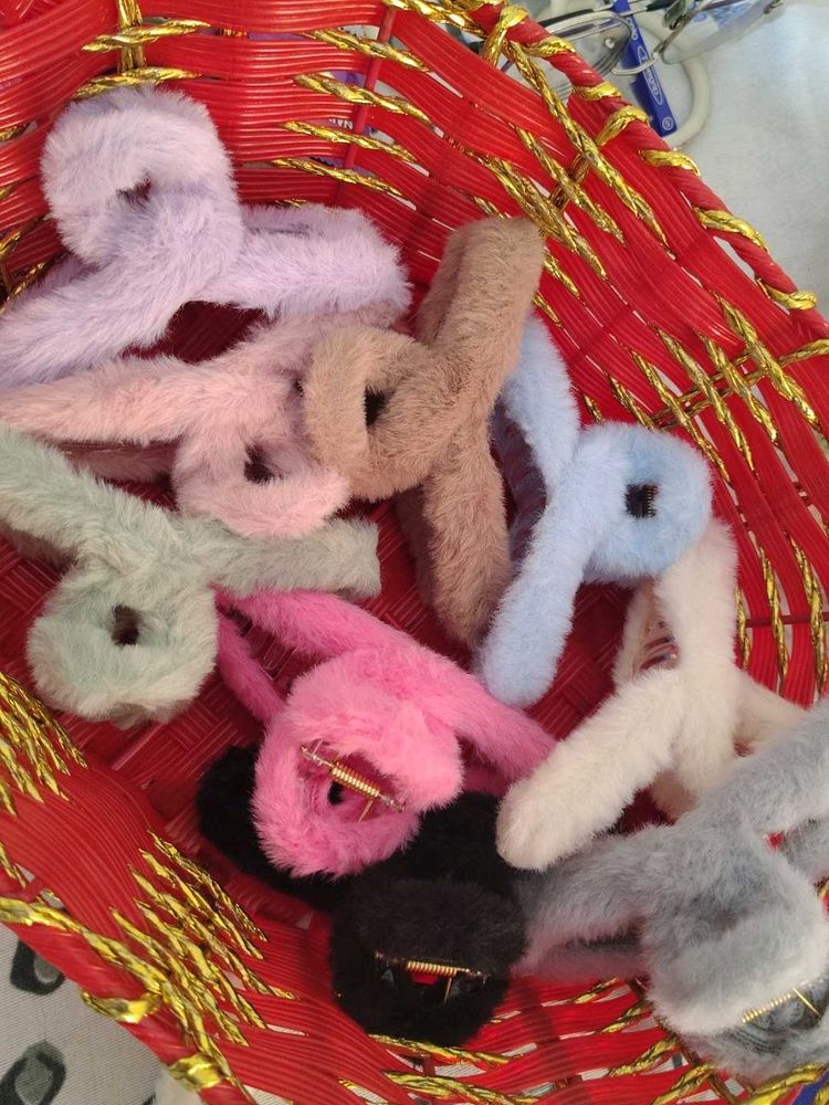 Fluffy Hair Clips Pack of 2