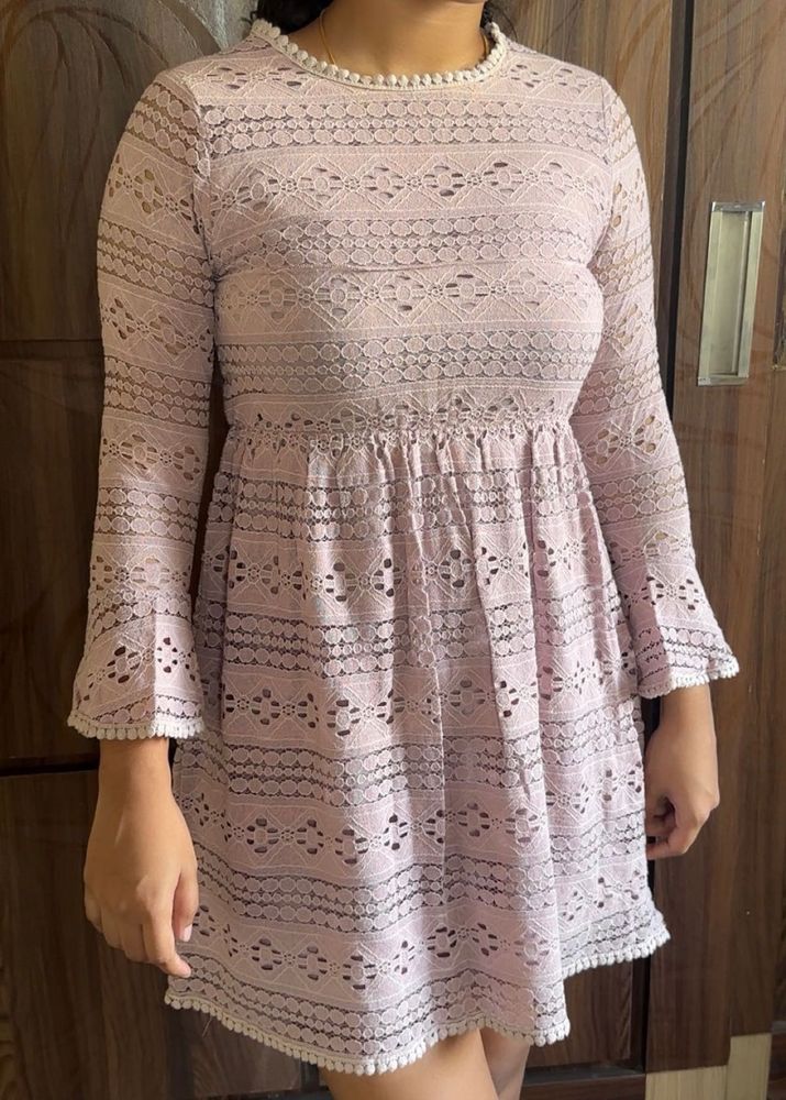 Pink Lace Babydoll Dress