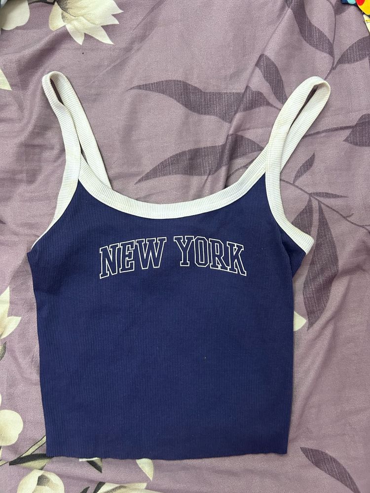 blue crop top